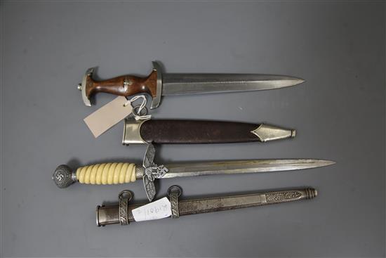 Two WWII German military daggers, Luftwaffe and SA